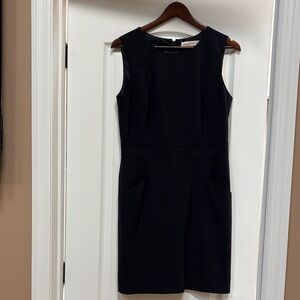 Tory Burch Navy Sleeveless Midi Sheath Dress